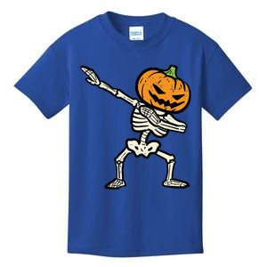 Halloween Dab Skeleton Pumpkin Costume Gift Kids T-Shirt