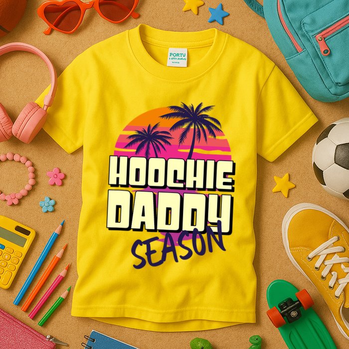 Hoochie Daddy Season Summer Beach Retro Father's Day Gift Kids T-Shirt