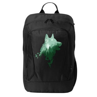 Husky Dog Silhouette American Husky Siberian Husky City Backpack