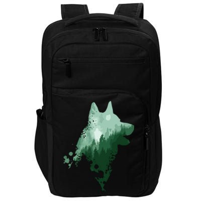 Husky Dog Silhouette American Husky Siberian Husky Impact Tech Backpack