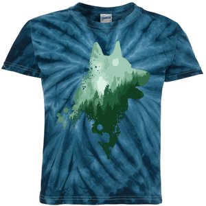 Husky Dog Silhouette American Husky Siberian Husky Kids Tie-Dye T-Shirt