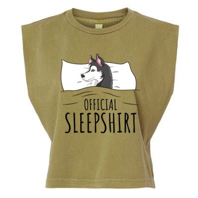 Husky Dog Sleep Funny Garment-Dyed Women's Muscle Tee