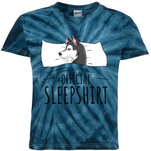 Husky Dog Sleep Funny Kids Tie-Dye T-Shirt