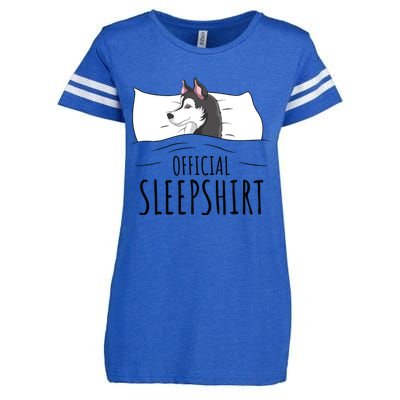 Husky Dog Sleep Funny Enza Ladies Jersey Football T-Shirt