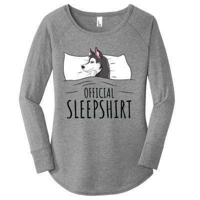 Husky Dog Sleep Funny Women's Perfect Tri Tunic Long Sleeve Shirt