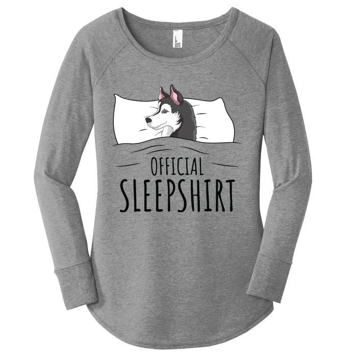 Husky Dog Sleep Funny Women's Perfect Tri Tunic Long Sleeve Shirt