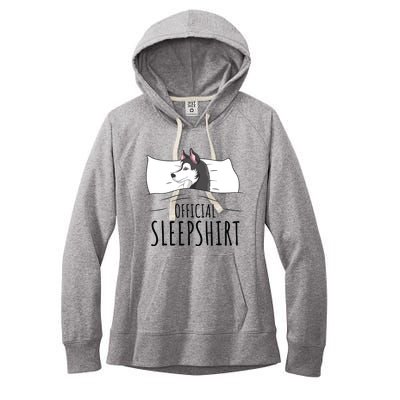 Husky Dog Sleep Funny Women's Fleece Hoodie