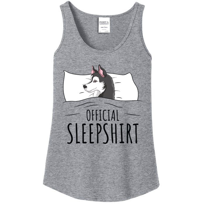 Husky Dog Sleep Funny Ladies Essential Tank