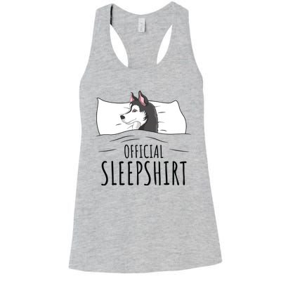 Husky Dog Sleep Funny Women's Racerback Tank