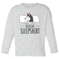 Husky Dog Sleep Funny Toddler Long Sleeve Shirt