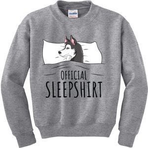 Husky Dog Sleep Funny Kids Sweatshirt