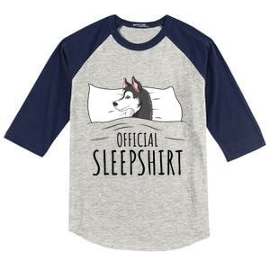 Husky Dog Sleep Funny Kids Colorblock Raglan Jersey