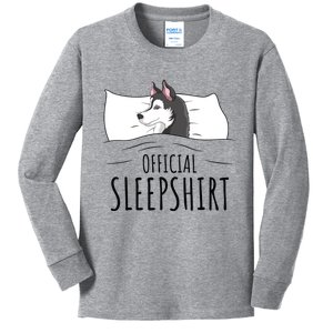 Husky Dog Sleep Funny Kids Long Sleeve Shirt