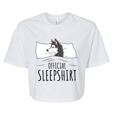 Husky Dog Sleep Funny Bella+Canvas Jersey Crop Tee