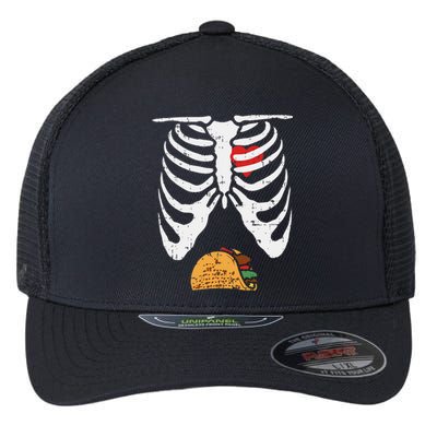 Halloween Dad Skeleton Taco Belly Funny Pregnancy Couple Flexfit Unipanel Trucker Cap