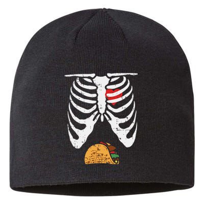 Halloween Dad Skeleton Taco Belly Funny Pregnancy Couple Sustainable Beanie