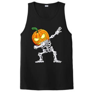 Halloween Dabbing Skeleton Scary Pumpkin Jack O Lantern PosiCharge Competitor Tank