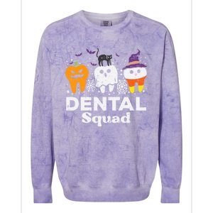 Halloween Dental Squad Teeth Funny Costume Dentist Gift Colorblast Crewneck Sweatshirt