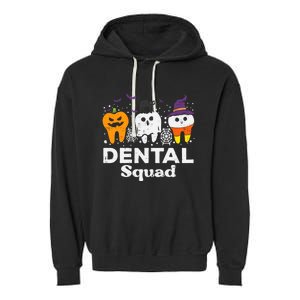 Halloween Dental Squad Teeth Funny Costume Dentist Gift Garment-Dyed Fleece Hoodie