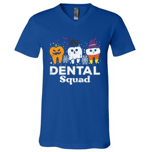 Halloween Dental Squad Teeth Funny Costume Dentist Gift V-Neck T-Shirt