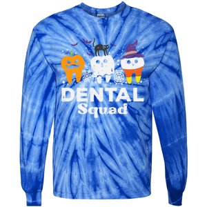 Halloween Dental Squad Teeth Funny Costume Dentist Gift Tie-Dye Long Sleeve Shirt