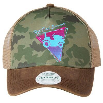 Hot Dad Summer Funny 80s Retro Riding Lawn Mower Legacy Tie Dye Trucker Hat