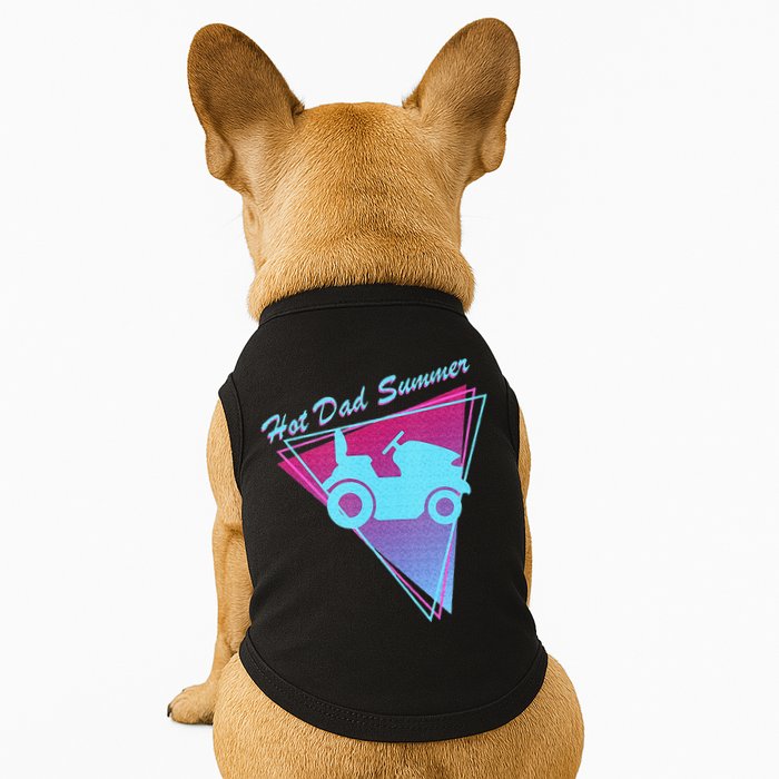 Hot Dad Summer Funny 80s Retro Riding Lawn Mower Doggie Tank
