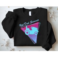 Hot Dad Summer Funny 80s Retro Riding Lawn Mower Sweatshirt