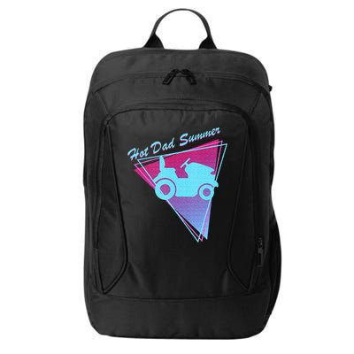 Hot Dad Summer Funny 80s Retro Riding Lawn Mower City Backpack