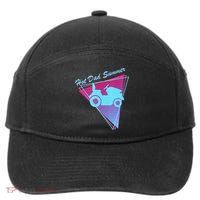 Hot Dad Summer Funny 80s Retro Riding Lawn Mower 7-Panel Snapback Hat