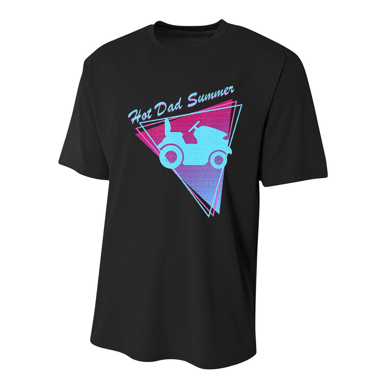 Hot Dad Summer Funny 80s Retro Riding Lawn Mower Youth Performance Sprint T-Shirt