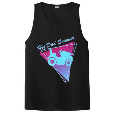 Hot Dad Summer Funny 80s Retro Riding Lawn Mower PosiCharge Competitor Tank