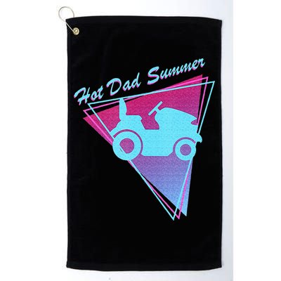 Hot Dad Summer Funny 80s Retro Riding Lawn Mower Golf Towel