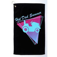 Hot Dad Summer Funny 80s Retro Riding Lawn Mower Golf Towel