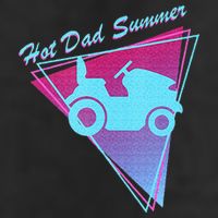 Hot Dad Summer Funny 80s Retro Riding Lawn Mower Golf Towel
