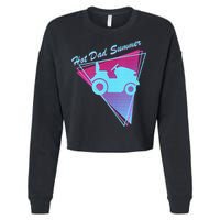 Hot Dad Summer Funny 80s Retro Riding Lawn Mower Cropped Pullover Crew