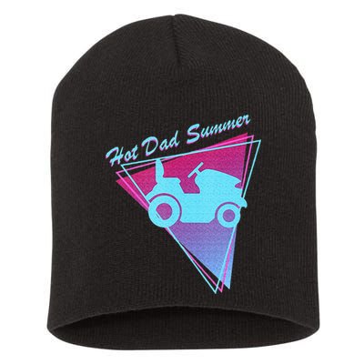 Hot Dad Summer Funny 80s Retro Riding Lawn Mower Short Acrylic Beanie