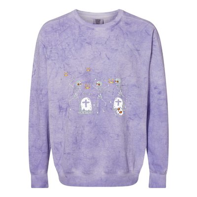 Halloween Dancing Skeleton Colorblast Crewneck Sweatshirt