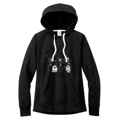 Halloween Dancing Skeleton Women's Fleece Hoodie