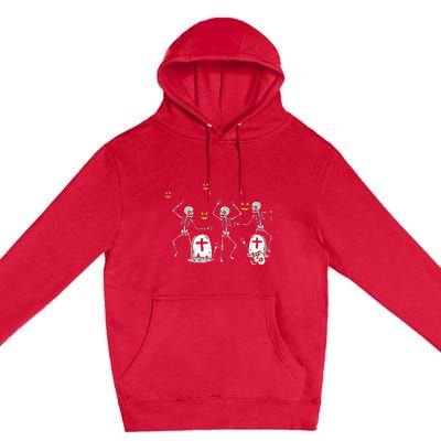 Halloween Dancing Skeleton Premium Pullover Hoodie