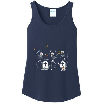 Halloween Dancing Skeleton Ladies Essential Tank