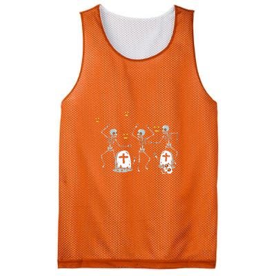 Halloween Dancing Skeleton Mesh Reversible Basketball Jersey Tank