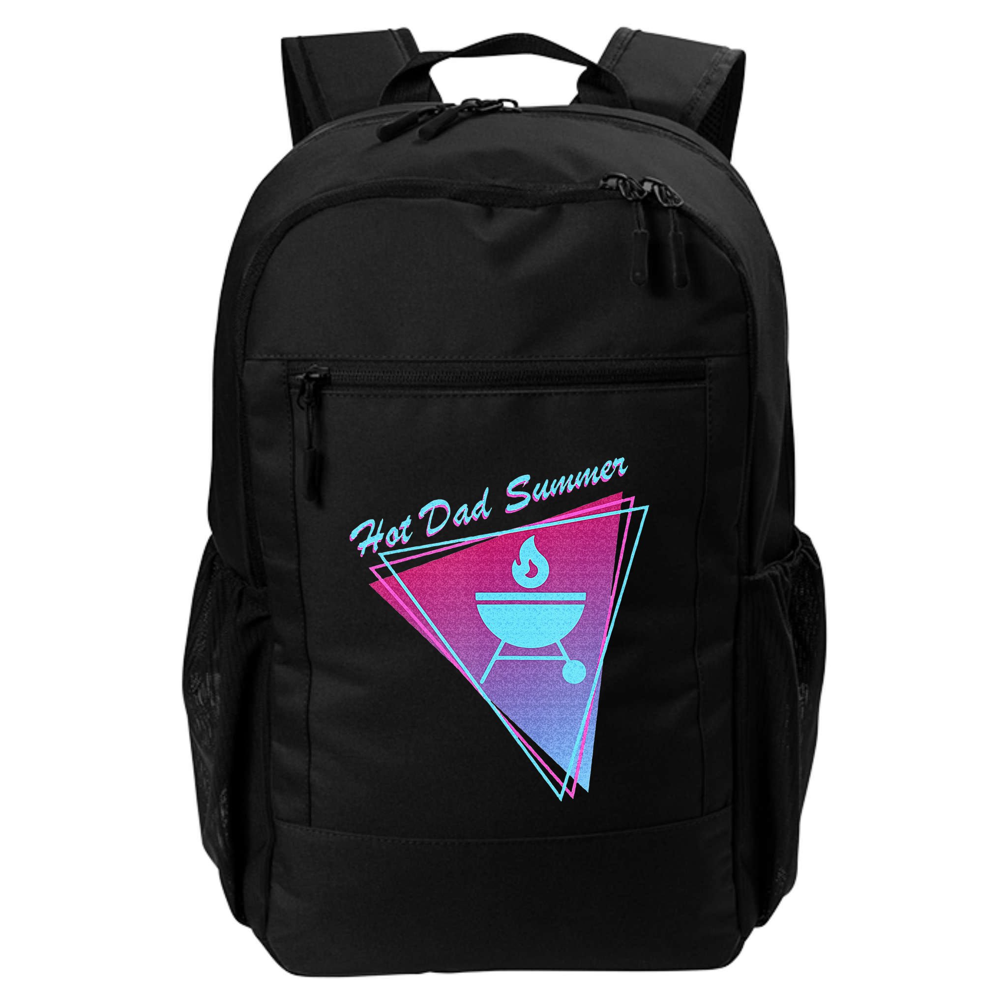 Hot Dad Summer Funny 80s Retro Vintage Charcoal Grill BBQ Backpack