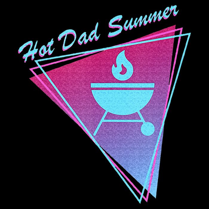Hot Dad Summer Funny 80s Retro Vintage Charcoal Grill BBQ Backpack