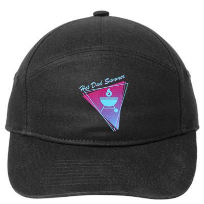 Hot Dad Summer Funny 80s Retro Vintage Charcoal Grill BBQ 7-Panel Snapback Hat
