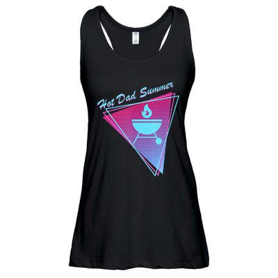 Hot Dad Summer Funny 80s Retro Vintage Charcoal Grill BBQ Ladies Essential Flowy Tank