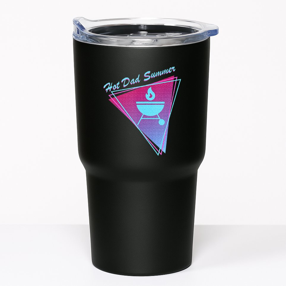 Hot Dad Summer Funny 80s Retro Vintage Charcoal Grill BBQ Tumbler