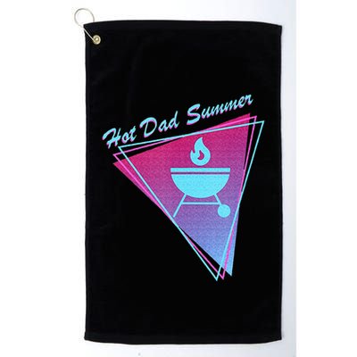 Hot Dad Summer Funny 80s Retro Vintage Charcoal Grill BBQ Golf Towel