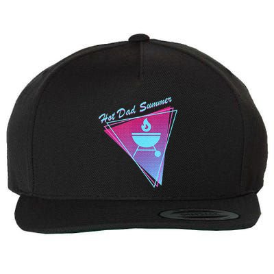 Hot Dad Summer Funny 80s Retro Vintage Charcoal Grill BBQ Wool Snapback Cap