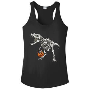 Halloween Dinosaur Skeleton T Rex Scary Pumpkin Gift Ladies PosiCharge Competitor Racerback Tank